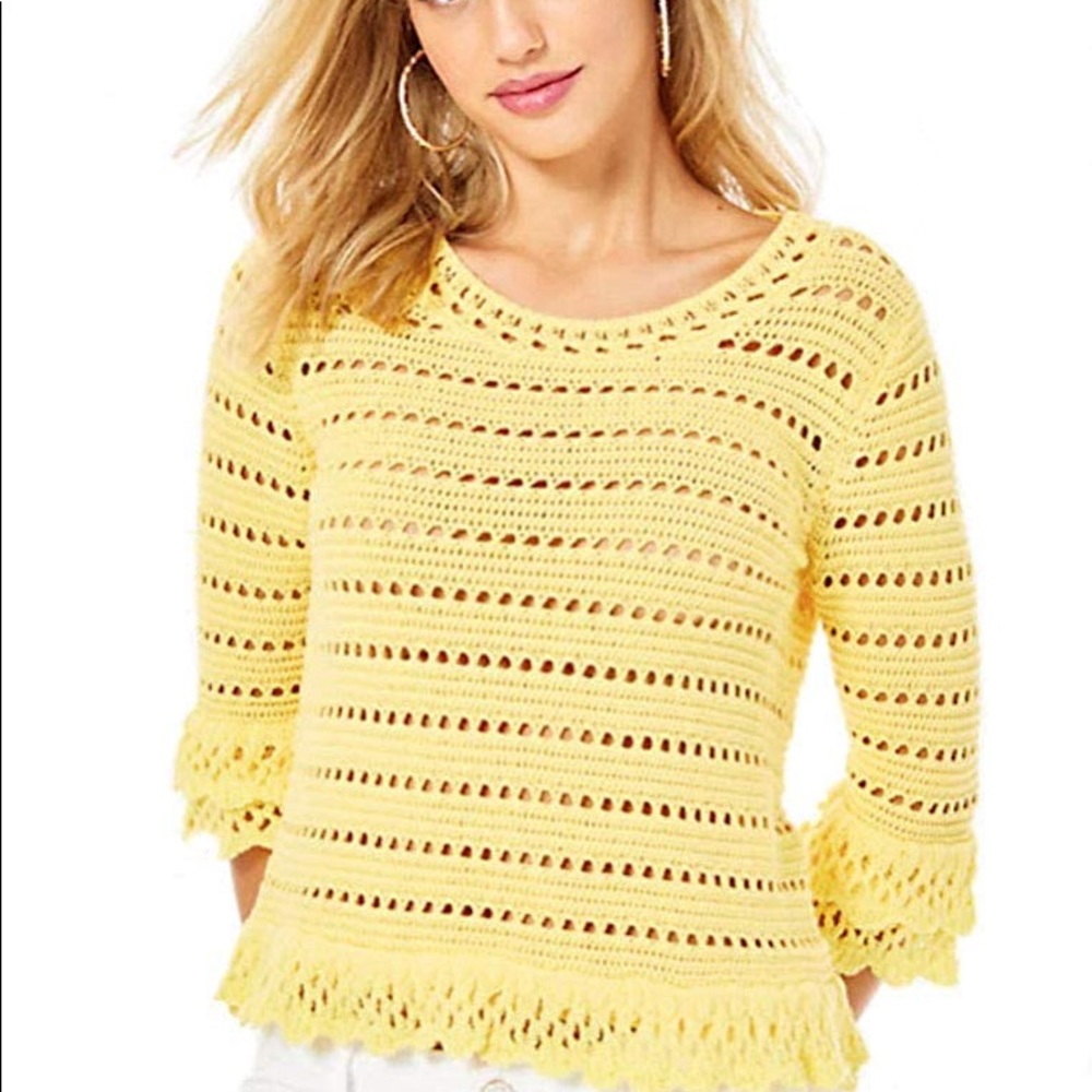 Lilly Pulitzer Irina Sweater St. Tropez Yellow XS